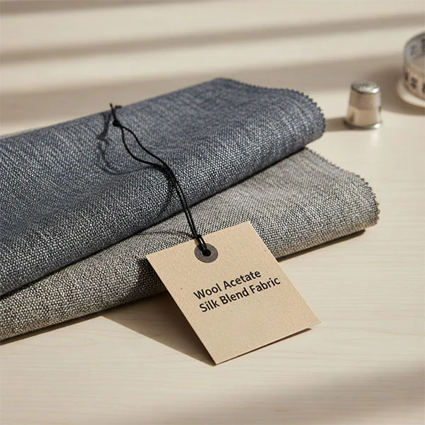 Villane atsetaat siidisegu kangas